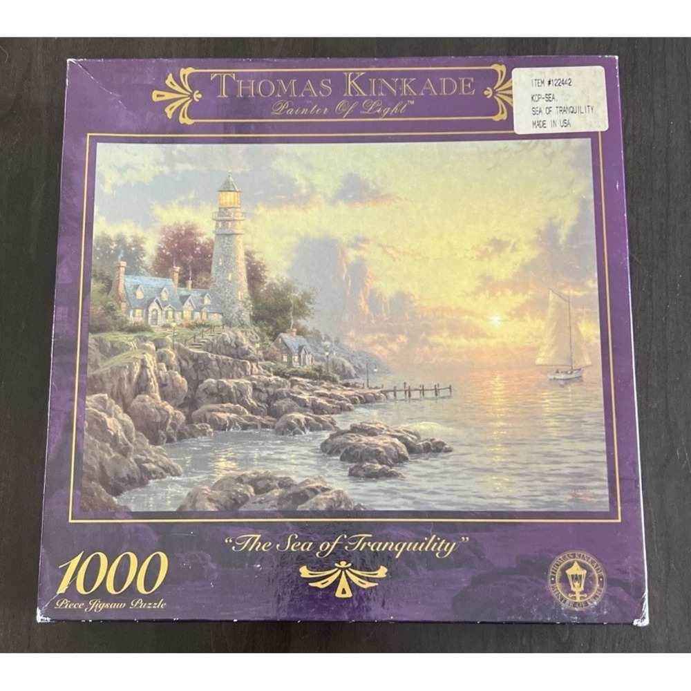 VTG 90's Thomas Kinkade The Sea of Tranquility‎ 1000 Piece Jigsaw Puzzle USA NEW